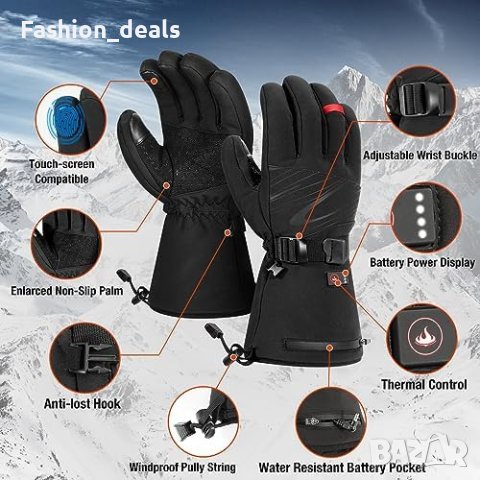 Нови Отопляеми Акумулаторни нагреваеми Термични Водоустойчиви ръкавици, снимка 5 - Ръкавици - 42449495