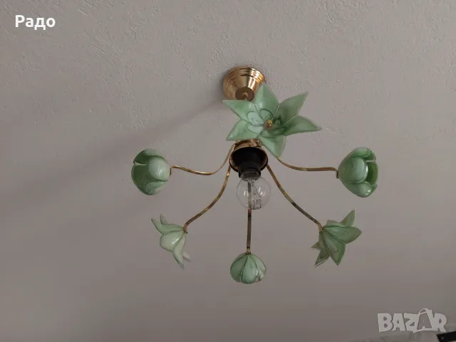 Полилеи абажури стъкла осветителни тела Нощни лампи аплици Античен полилей лампа за таван Винтидж, снимка 13 - Лампи за таван - 24338682