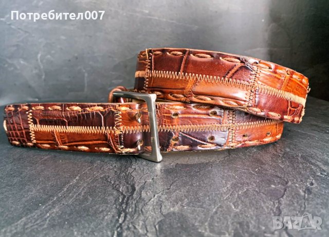 Gio Morreti колан естествена кожа крокодил 90см, снимка 3 - Колани - 42042211