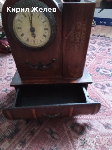 Стар дървен настолен ВИНТИДЖ часовник кварцов 43748, снимка 13 - Декорация за дома - 44335122