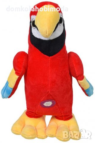  Плюшен папагал със звук.15х28х24см, снимка 2 - Плюшени играчки - 39474488