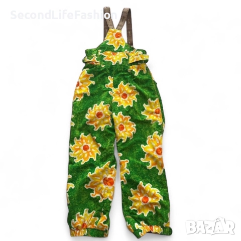 Винтидж дамски ски гащеризон Phenix, ретро флорални панталони за сноуборд, размер S, снимка 2 - Зимни спортове - 52500217