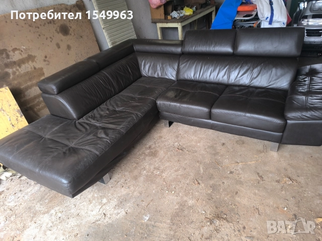 кожен диван естествена кожа 