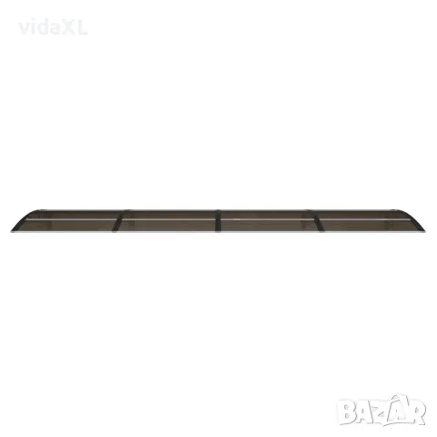 vidaXL Сенник за врата, черен, 400x100 см, поликарбонат, снимка 4 - Врати за баня - 56146231