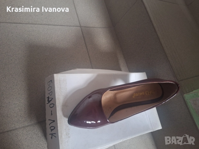 нови обувки Мегияс Бордо лак, снимка 4 - Дамски обувки на ток - 52806642