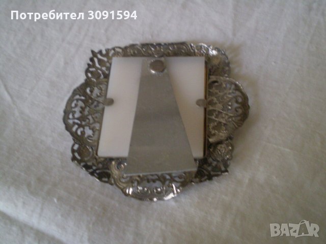 Икона целулолит с посребрен обков, снимка 3 - Колекции - 35612373