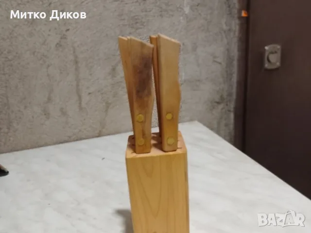 Шест малки ножчета назъбени в края  190х 95 мм острие в поставка нови Станлес стийл