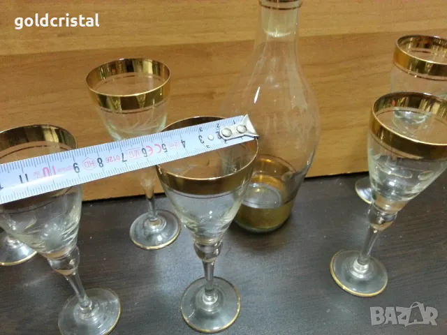 ретро стъклени чаши и гарафа, снимка 6 - Антикварни и старинни предмети - 48936667