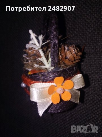 Ръчно изработени мини кошнички с цветя, снимка 6 - Декорация за дома - 38468109
