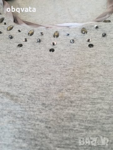 Сива дамска блуза marks and spencer, снимка 3 - Блузи с дълъг ръкав и пуловери - 30282189