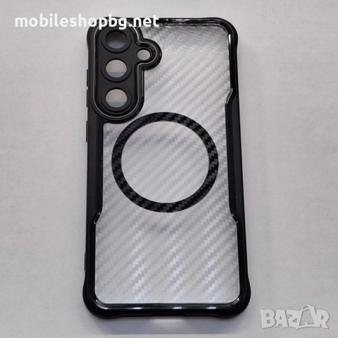 Samsung Galaxy S25 Plus кейс MagSafe подсилен дизайн карбо, снимка 2 - Калъфи, кейсове - 52175081