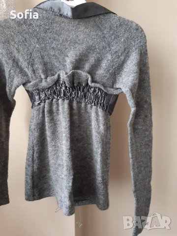 Блуза с якичка, ангора и копринен сатен с 25% доп-на отстъпка, снимка 3 - Блузи с дълъг ръкав и пуловери - 34287937