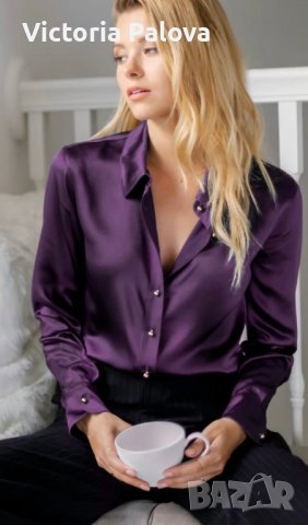 Ефектна риза/блуза кралска коприна, снимка 15 - Ризи - 40450830