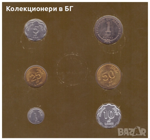 СЕТ ШЕСТ МОНЕТИ ОТ МАЛДИВИ ⭐THE FRANKLIN MINT⭐, снимка 3 - Нумизматика и бонистика - 54156835