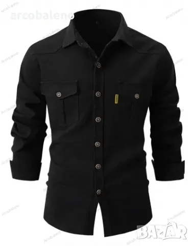 Ежедневна мъжка модна бизнес риза с дълъг ръкав, 6цвята , снимка 13 - Ризи - 48614864