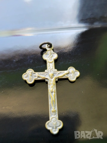 Стар посребрен бронзов Кръст ITALY, снимка 2 - Колекции - 54320507