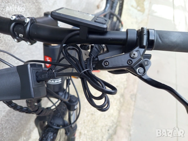 27.5 цола електрически алуминиев велосипед с 21 скорости усилени капли амортисьори предни като нов , снимка 6 - Велосипеди - 53372968