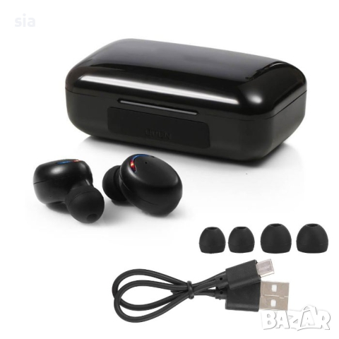 Безжични слушалки с кутийка за зареждане, Слушалки, Bluetooth, LED дисплей