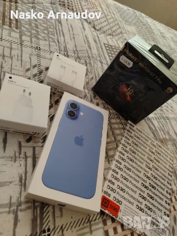 IPhone 16 128GB Blue + Huawei Watch GT 7 Pro