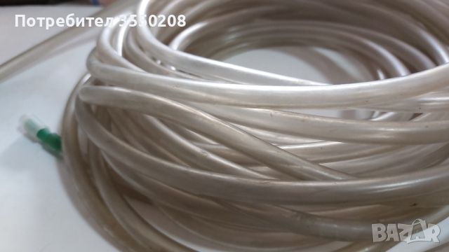 Тънък, прозрачен маркуч, два накрайника, снимка 2 - Напояване - 44708927