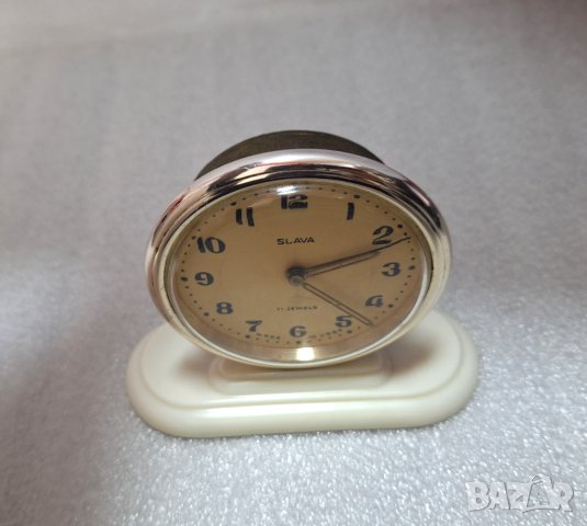 SLAVA (11rubis) СССР Часовник настолен, Механичен! Работещ!, снимка 12 - Антикварни и старинни предмети - 44494149