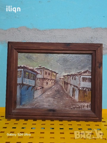 Стара картина. Размери на снимките. Цена 49.99€. За Севлиево безплатна доставка., снимка 3 - Антикварни и старинни предмети - 53918630