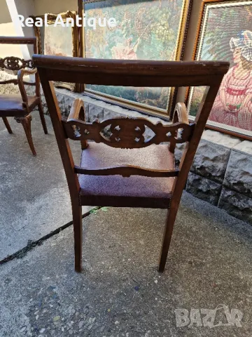 Чифт страхотни антикварни столове кресла в стил Луй 15, снимка 4 - Антикварни и старинни предмети - 47331744