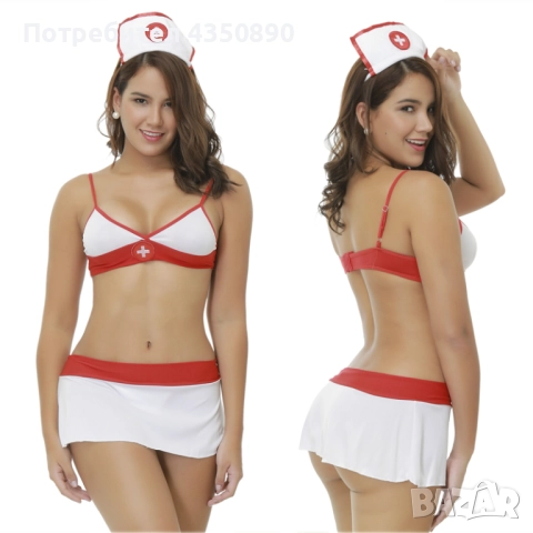 Еротично бельо секси костюм на медицинска сестра - Код: К1270, снимка 4 - Бельо - 52000361