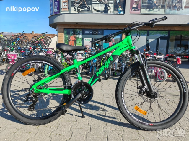BG Алуминиев велосипед 24" NINJA зелен, снимка 11 - Велосипеди - 54334827
