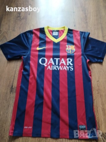 Nike Barcelona Mens SS Home Shirt - страхотна футболна тениска КАТО НОВА, снимка 5 - Тениски - 51683263