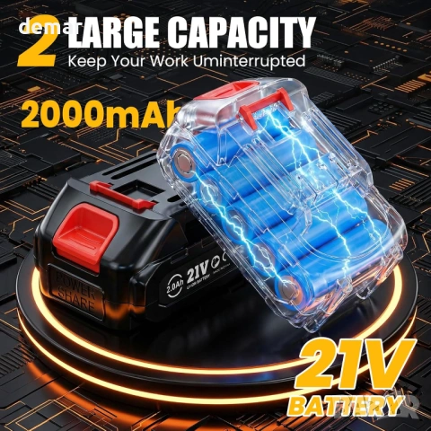 Електрически безжичен пистолет за силикон с 2X2000mAh батерии, против прокапване, LED светлина, снимка 2 - Други инструменти - 54029090