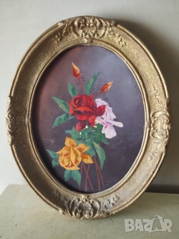 Стара картина-цветя, снимка 2 - Картини - 44306674