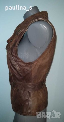 Естествен набук / рокерски елек "itinerance" / малък размер , снимка 4 - Елеци - 31099594