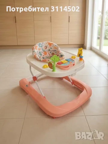 Детска проходилка Moni - Zoo, розова, снимка 2 - Проходилки - 56531792