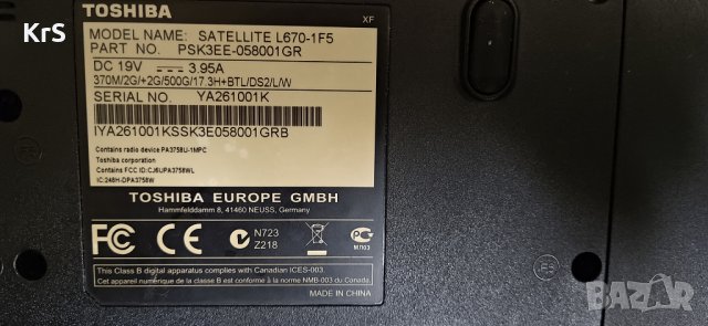 На части Toshiba satellite L670, снимка 1 - Части за лаптопи - 29558778