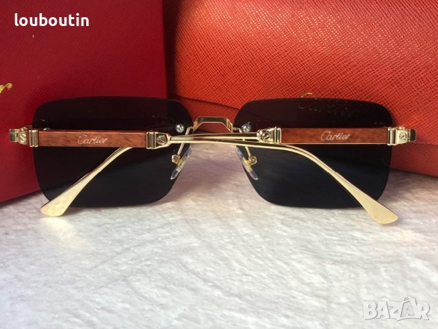Cartier мъжки слънчеви очила с дървени дръжки, снимка 9 - Слънчеви и диоптрични очила - 42796957