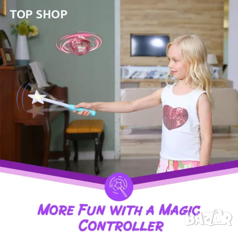 LED летяща топка Flynova Pro, Акумулаторна с USB, Червена Синя, снимка 7 - Влакчета, самолети, хеликоптери - 48657153