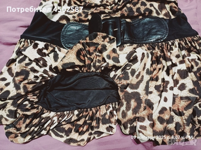 Леопардова къса рокля/туника от Goddess London, снимка 3 - Рокли - 52681455