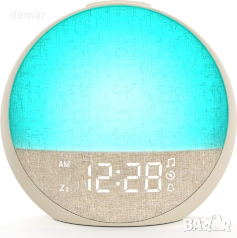 APUZOM Дигитален нощен часовник с будилник за деца, за хора с тежък сън (бежов)