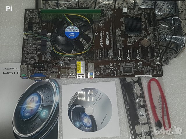 Дънна платка ASRock H61 Pro BTC, H61, LGA1155 + CPU + Fan + Ram + HDD, снимка 2 - Дънни платки - 42102266