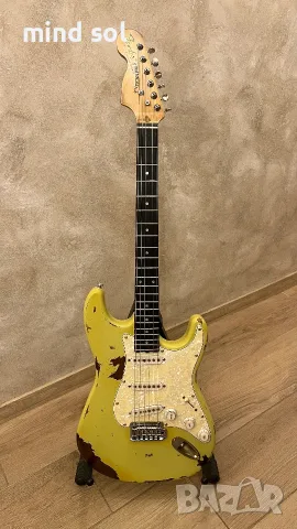 Custom Hendrix Strat-Style Relic електрическа китара – махагоново тяло, Wilkinson Tremolo
