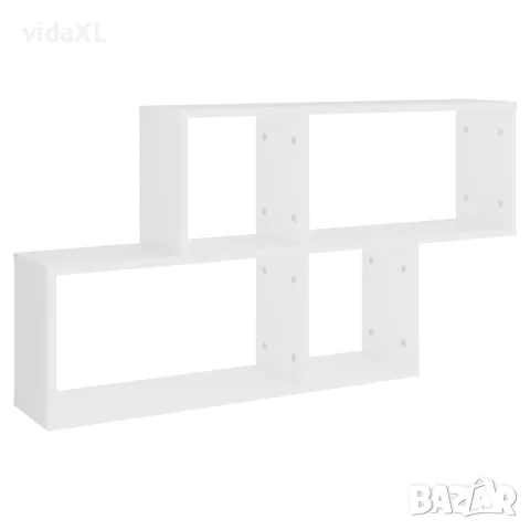 vidaXL Стенен рафт, бял, 100x18x53 см, инженерно дърво