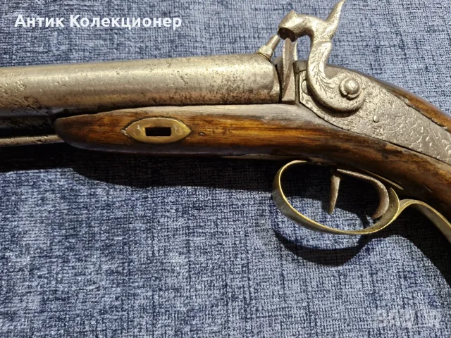 Старинен двуцевен пистолет Howdah – 17 мм – XIX век, снимка 6 - Антикварни и старинни предмети - 56215897