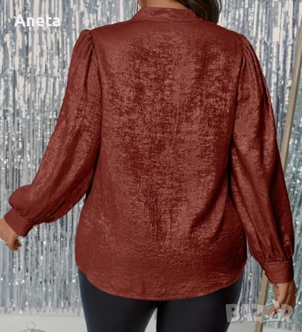 Разкошна вечерна риза / блуза голям размер, снимка 2 - Ризи - 52511553