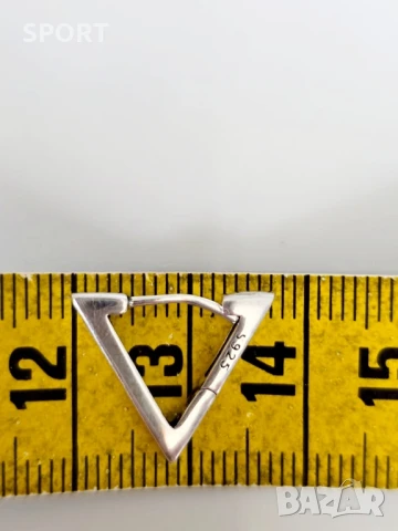 Сребърни миниатюрни обеци със златна баня , снимка 10 - Обеци - 51233180