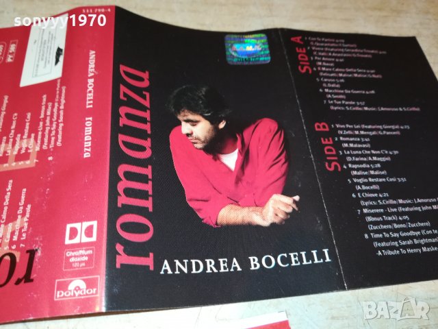 ANDREA BOCELLI-АУДИОКАСЕТА 0610211252, снимка 3 - Аудио касети - 34368349