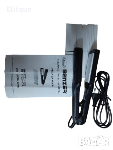 Преса за коса Benzer BR-1702-HCR с керамични приствки, 2 ГОДИНИ ГАРАНЦИЯ "Декларация за съответствие, снимка 5 - Преси за коса - 52894948