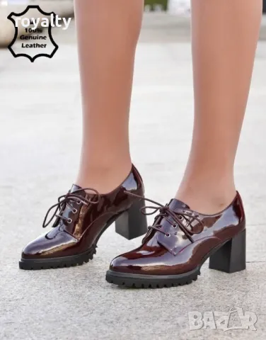 Обувки на ток - Естествен Лак, снимка 2 - Дамски обувки на ток - 49468283