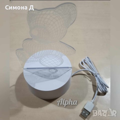 Нощна лампа, детски планетариум и Холограмна 3D LED нощна лампа., снимка 5 - Настолни лампи - 42685225