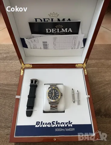 Delma Blue Shark IV LE Black Automatic 5000m/16’400ft Diver, снимка 4 - Мъжки - 56427300